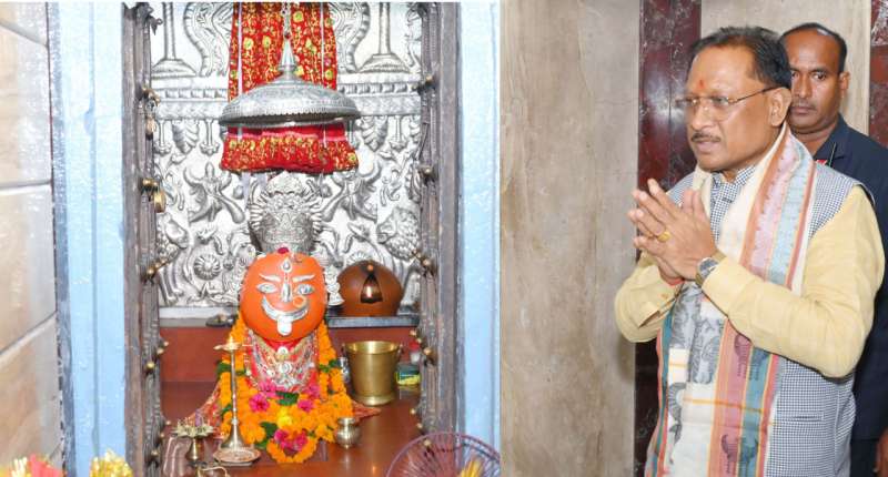 मुख्यमंत्री विष्णु देव साय ने माँ चन्द्रहासिनी की पूजा अर्चना की